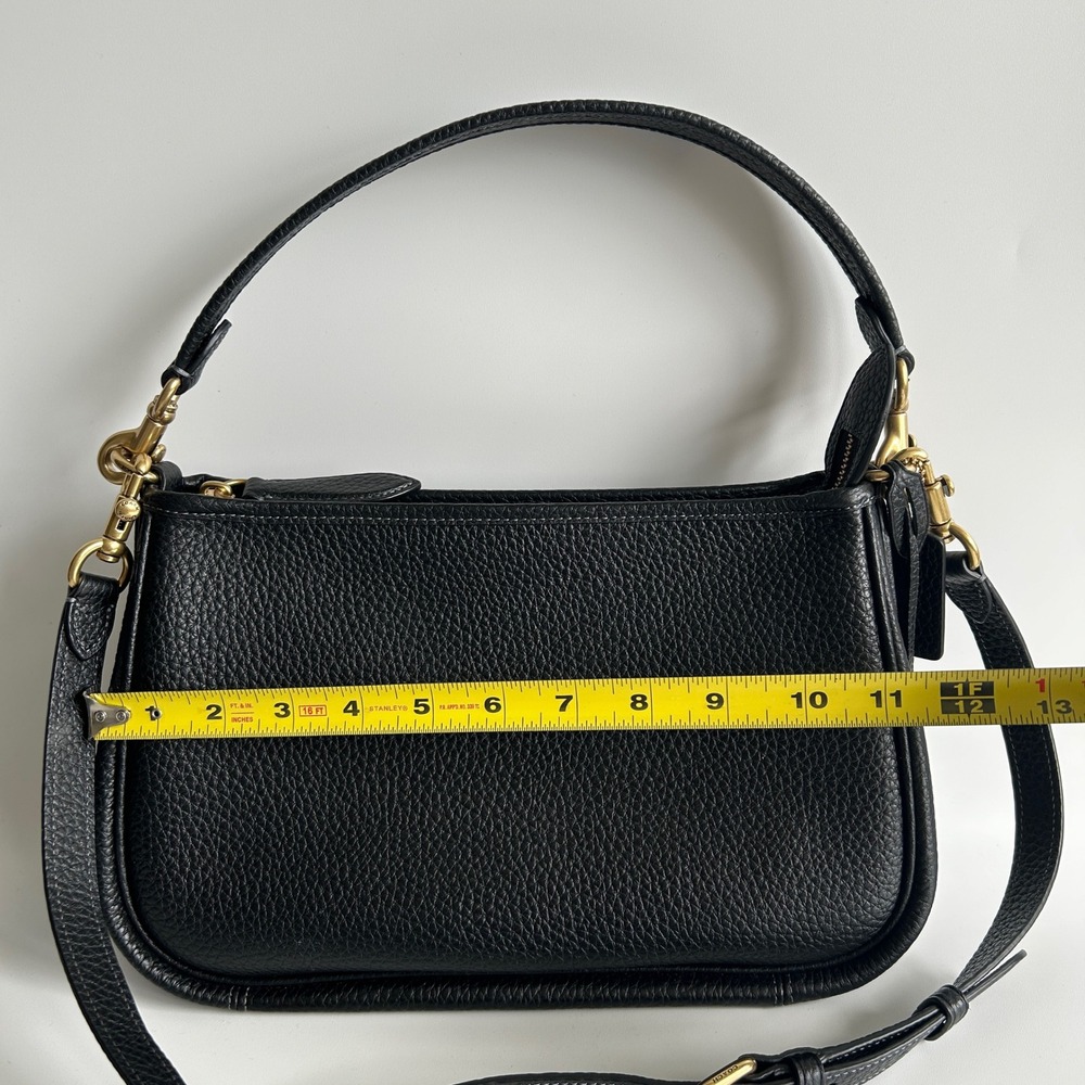 Coach Cary Black Pebbled Leather Crossbody Shoulder Bag CC437 Excellent - Picture 10 of 12